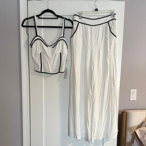 Sienna Sky White Two-Piece Set with Black Accents